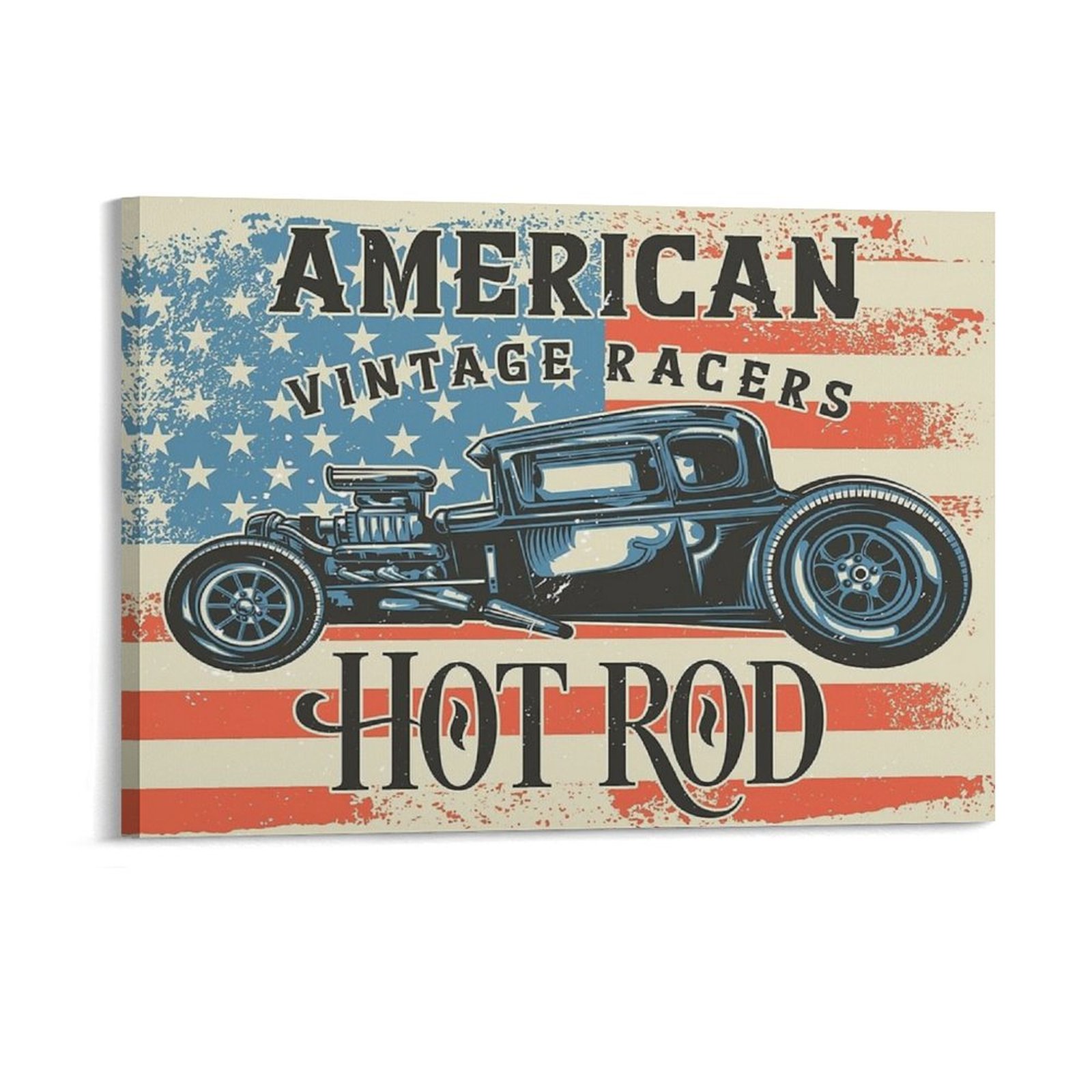 Home Cinema Wall Design - Amerikan Hot Rod Tuval Boyama Mutfak