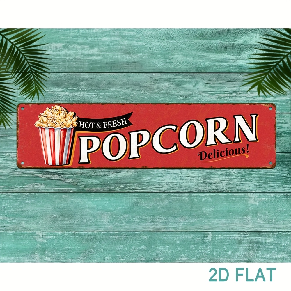 Home Cinema Wall Design - Vintage Alüminyum Patlamış Mısır Tabelası Retro