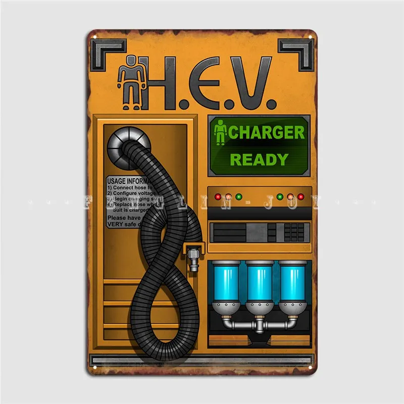 Home Cinema Wall - Half Life Hev Charger Metal Tabela