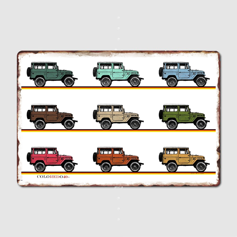 Home Cinema Wall Design - Retro Land Cruiser Fj40 Metal işareti