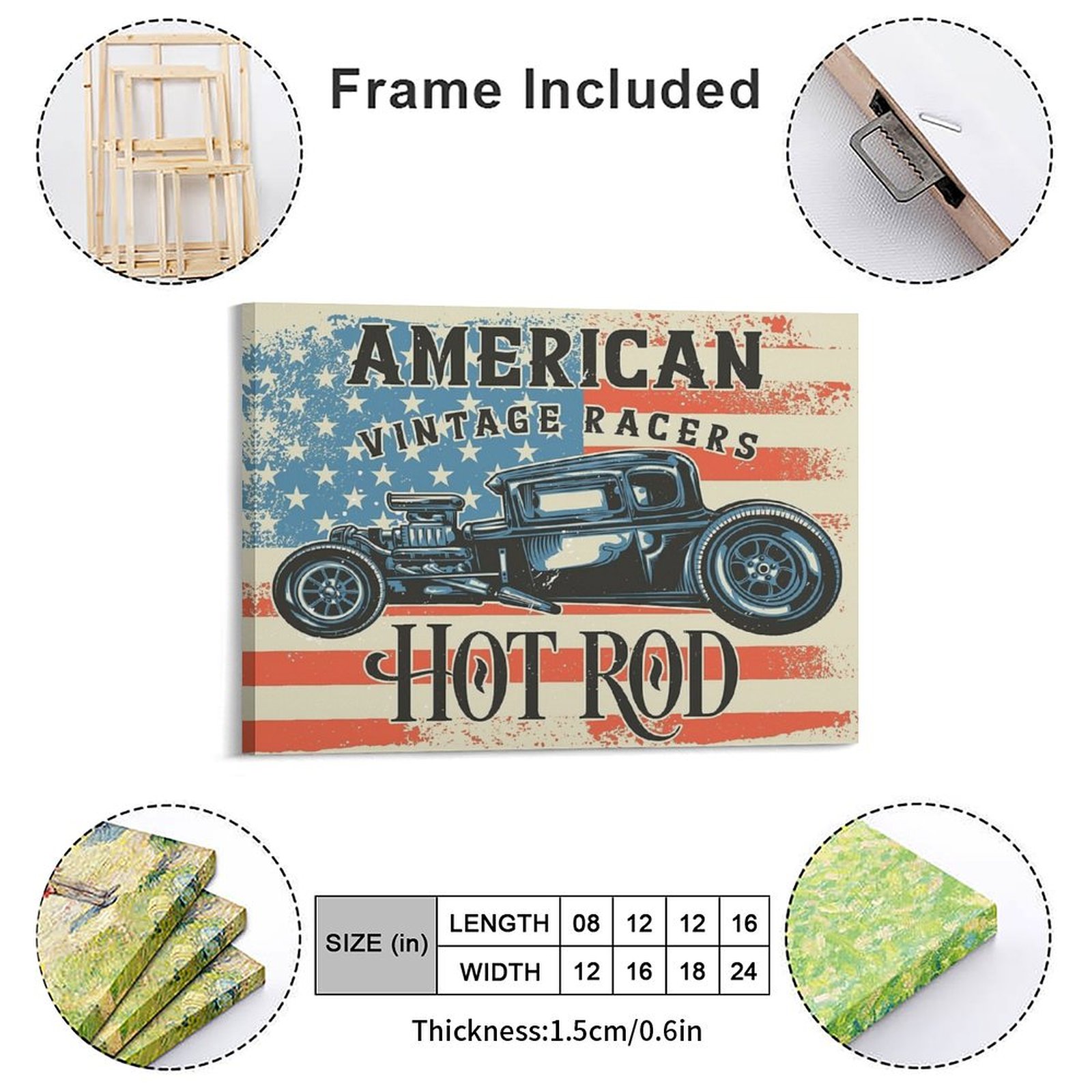 Amerikan Hot Rod Tuval Boyama  - Home Cinema Wall Design incelemesi ve fiyatı