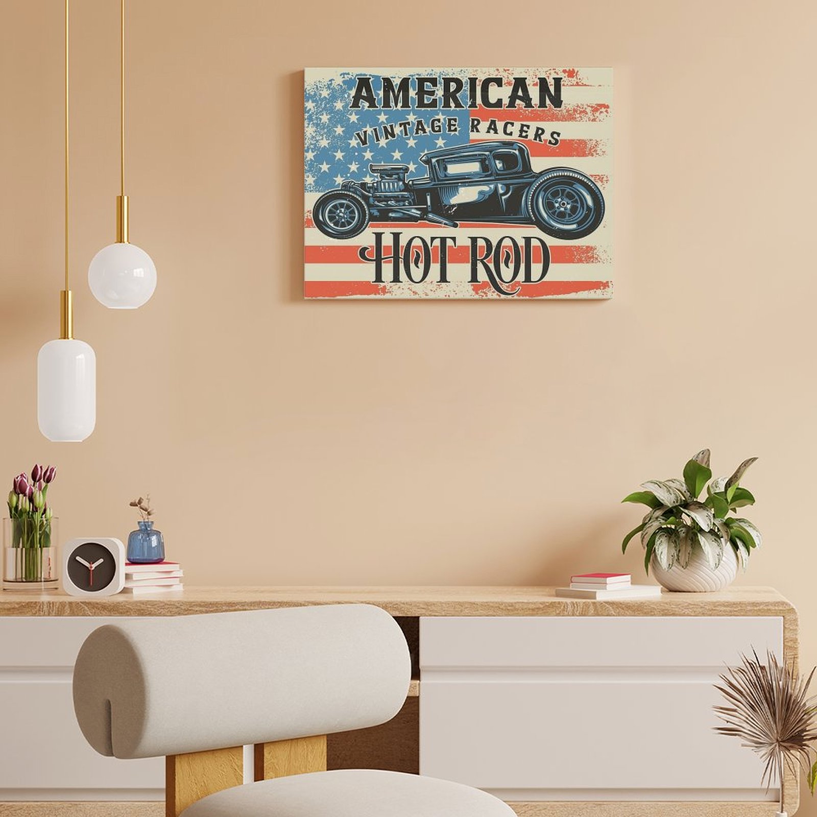 Amerikan Hot Rod Tuval Boyama  - Home Cinema Wall Design incelemesi ve fiyatı