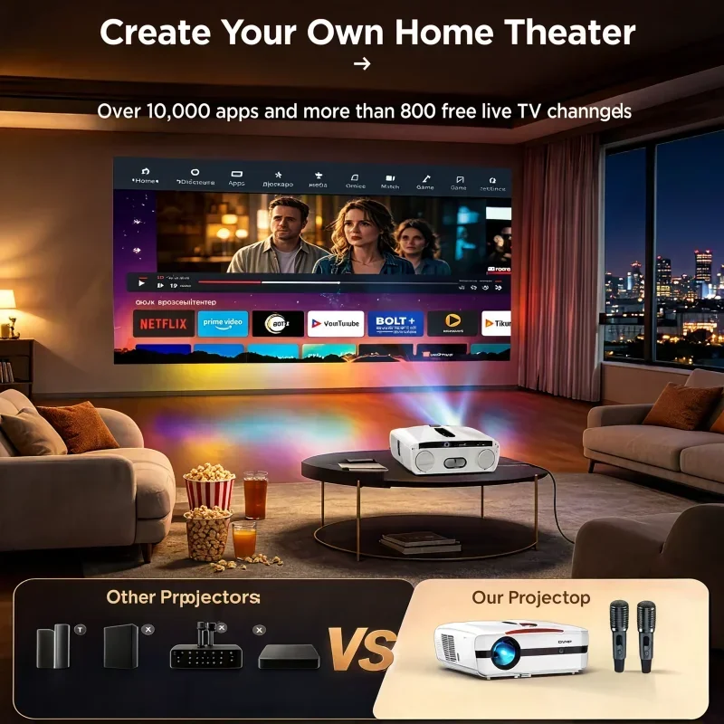 4K Projektör 4000ANSI Karaoke  - Home Cinema Karaoke Projector incelemesi ve fiyatı