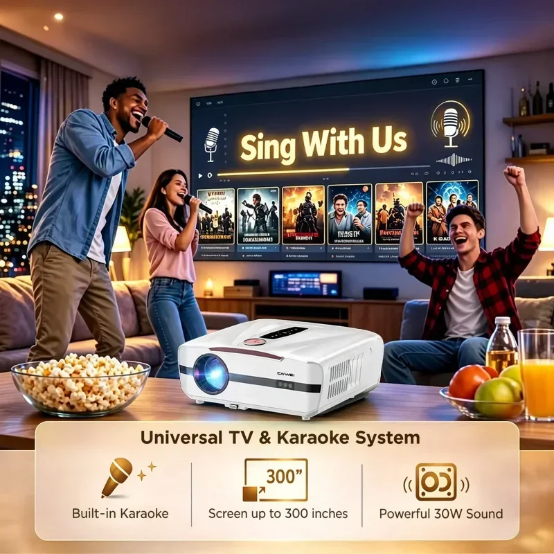 4K Projektör 4000ANSI Karaoke  - Home Cinema Karaoke Projector incelemesi ve fiyatı