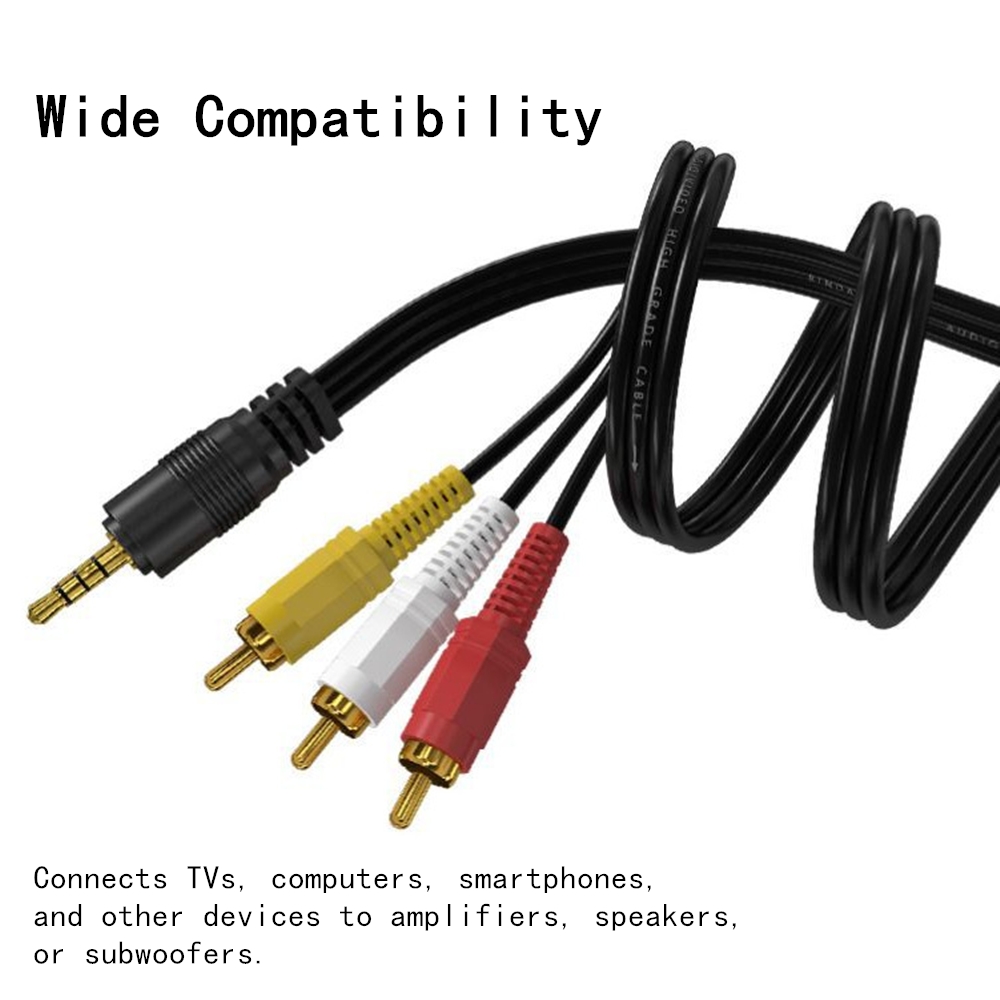 3.5mm 3 RCA Ses Video Kablosu  - Home Cinema Idea incelemesi ve fiyatı