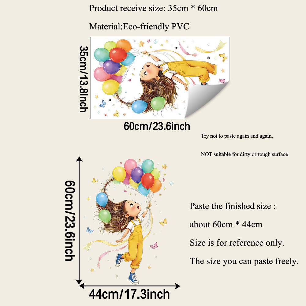 Karikatür Küçük Kız Balon Kele - Home Cinema Wall incelemesi ve fiyatı