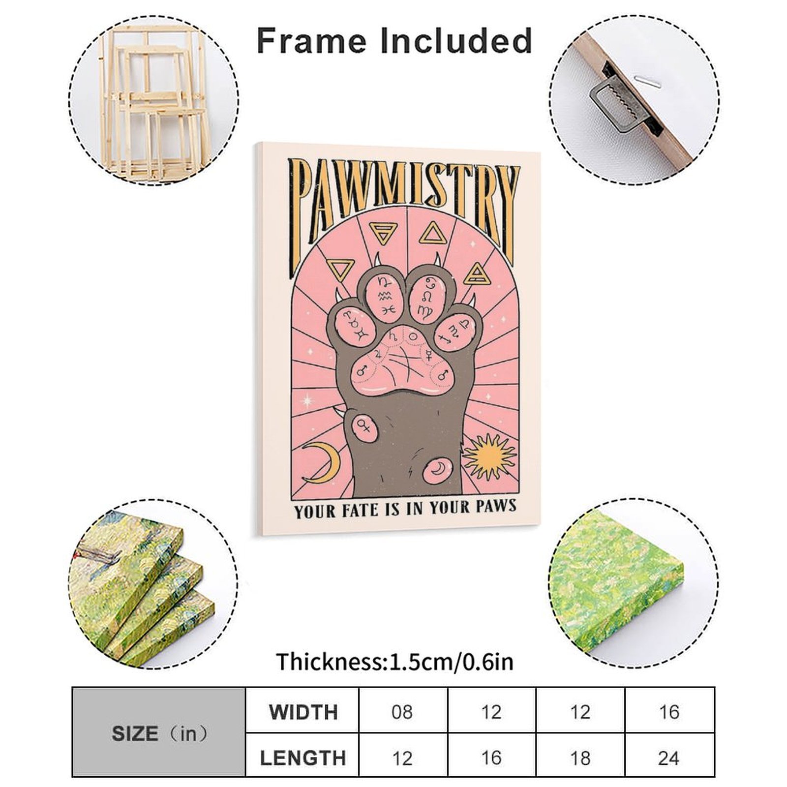 Pawmistry Tuval Boyama Posteri - Home Cinema Wall incelemesi ve fiyatı